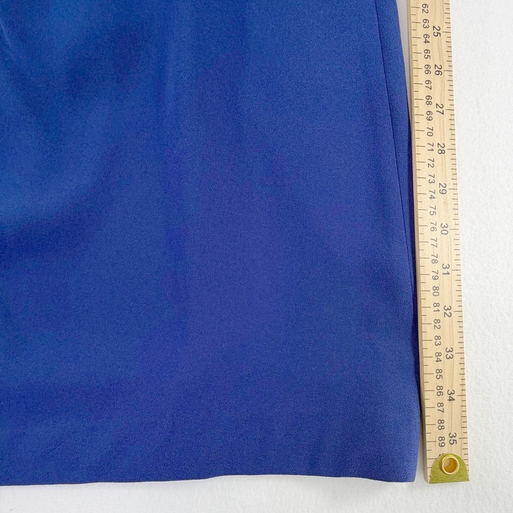 Elie Tahari Royal Blue Sheath Dress Asymmetrical Neck Career Work Cocktail‎ Sz 8 - Picture 9 of 16
